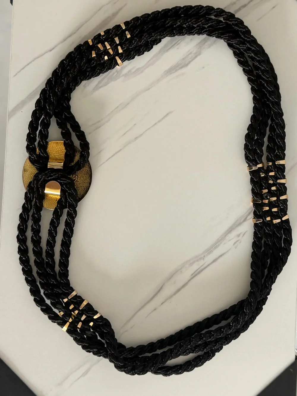 Vintage Black and Gold Rope Belt